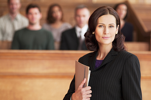 Professional woman in court